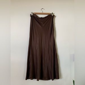 & Other Stories Brown Silk Skirt